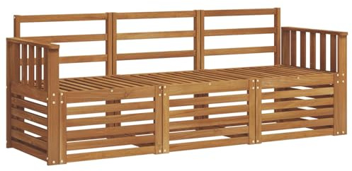 vidaXL Sofagarnituren 3 pcs Natur Massivholz Akazie, Moderne Gartenmöbelsets, wetterfeste Sitzmöbel, Akazien-Sofa, Flexible Lounge-Lösungen für die Terrasse