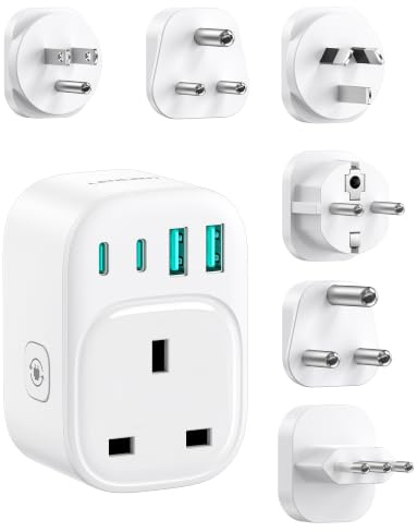 LENCENT Worldwide Travel Adapter Set Type B,E,F,D,I,L,M Universal Adapter | Cruise Approved International Travel Power Adapter for USA, Thailand, Italy, Spain, Australia, South Africa, India, Nepal