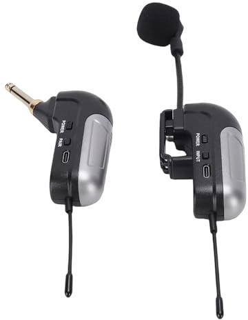 Denash Microfono per Fisarmonica Wireless UHF Suono HD 30 M a Lungo Raggio 6 Ore di Durata della Batteria con Ricevitore per Spettacoli Sul Palco Spettacoli di Musica Dal