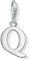 Thomas Sabo Women Charm Pendant Letter A-Z Charm Club Silver 925 Sterling Silver, Letter Q