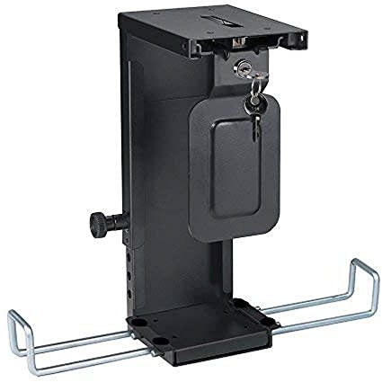 Newstar Lockable Under Desk PC Mount (Suitable PC Dimensions - Height: 20-36 cm / Width: 5-10 cm) - Black, CPU-D075BLACK/LK