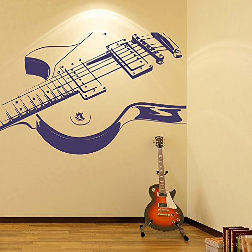 azutura Electric Guitar Rock Music Wall Sticker available in 5 Sizes and 25 Colours Black