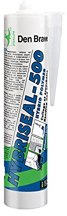 DEN BRAVEN Hybriseal 500 – Mastic Colle polymère Pour Collages Elastiques et Joints de Dilatation – Intérieur & Extérieur – Tous Matériaux - Blanc – Cartouche de 300ml