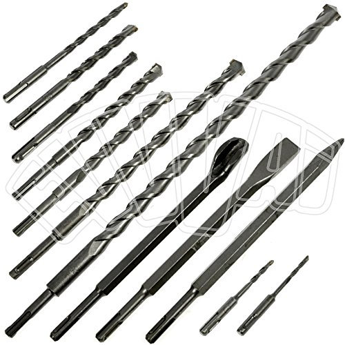 Kit de 12 brocas, cinceles, taladro, martillo demoledor SDS Plus, punta para taladro