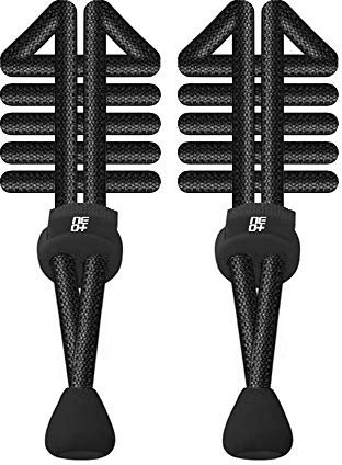 Lot de lacets élastiques ronds à verrou pour course et triathlon - noir - noir,