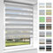 OUBO Doppelrollo Klemmfix ohne Bohren Duo Rollos für Fenster & Türen (Grau, 50cm x 150cm), Klemmrollo Seitenzugrollo Sicht und Sonnenschutz, Lichtdurchlässig und Verdunkelnd.