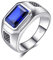 JewelryPalace Männer 4.3ct Erstellt Blaue Saphir Natürlicher Schwarzer Spinell Jahrestag Ringe Hochzeitsring 925 Sterling Silber Größe 57 To 68