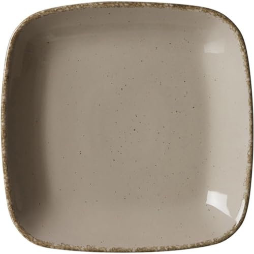 Ritzenhoff & Breker Suppenteller Casa, 22 x 22 cm, Tiefer Teller im Vintage-Look, Mix & Match-Geschirr, Spülmaschinenfest & Mikrowellengeeignet, Porzellan, Nougat