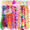 Hawaii Blumenketten, Hawaii Kette Blumen Girlanden 36Stk mit Hawaiianische Plumeria Haarspange 16Stk, Hawaii Outfit Halsketten Deko für Maui Luau Aloha Lilo Tropische Mottoparty Beachparty