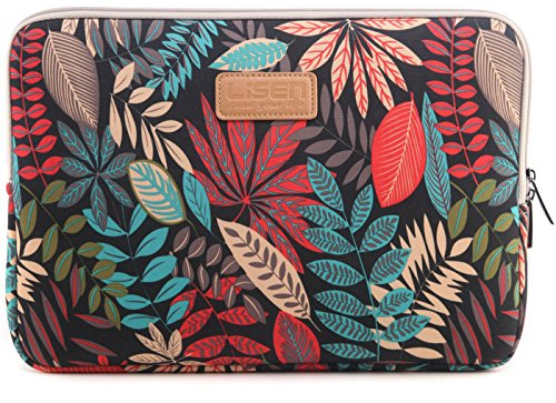 BSLVWG 10-15 Zoll Wald-Serie-Muster Wasserdicht Segeltuch Laptop-Hülle zum 13,3 Zoll Laptop Fall kompatibel mit MacBook Air 13 Hülle MacBook Pro 13 Hülle ipad 12.9 (13 Zoll, Rote Bunte Blätter)