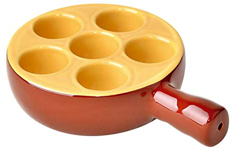 Visiodirect Lot de 6 Poêlons à escargots en Porcelaine 6 Trous