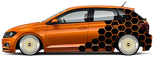Auto Aufkleber WABEN Rauten Seitenaufkleber Decor Auto Motorhaube Motive Camo Style Waben Rauten Aufkleber Tuning Sticker