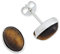 Ohrstecker 925 Silber Tigerauge brauner Stein Edelstein Ohrringe echt Silber Damen Sterling Silber Stecker Geschenk(MOS-040-18)