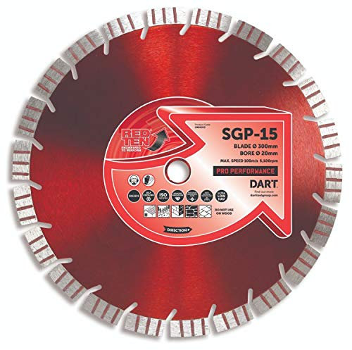 Dart Red Ten SGP-15 300mm Diamond Blade for Cutting Concrete - 20mm Bore Size