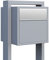 Standbriefkasten, Design Briefkasten Soprano Grau Metallic/Edelstahl - Bravios