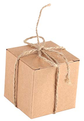 VOBOR 50 Stück Brown Kraftpapier Geschenkbox,verpackungskartons für Geschenke, Party, Hochzeit