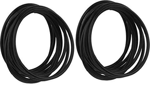 Fenteer 20pcs Jelly Bracelets Sets Black Silicone Rubber Wristband Hair Band for Women