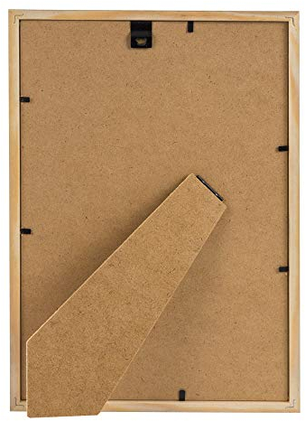 goldbuch 90 0396 Bilderrahmen Skandi DIN A4, Einzelrahmen aus Echt Holz, Portraitrahmen zum Stellen, Holzrahmen mit Wandhalterung, Foto Rahmen, Frame Gold