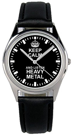 KIESENBERG Armbanduhr Heavy Rocker Metal Musiker Geschenk Artikel Idee Fan Damen Herren Unisex Analog Quartz Lederarmband Uhr 36mm Durchmesser B-2269