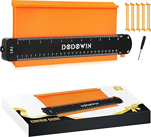 DODOWIN Contour Gauge Profile Tools 10, Laminate Flooring Tool, Angle Finder Template Tool for Woodworking, Gifts for Dad Fathers Day, Birthday Gifts for Men Him, Carpenter Gadgets for Men