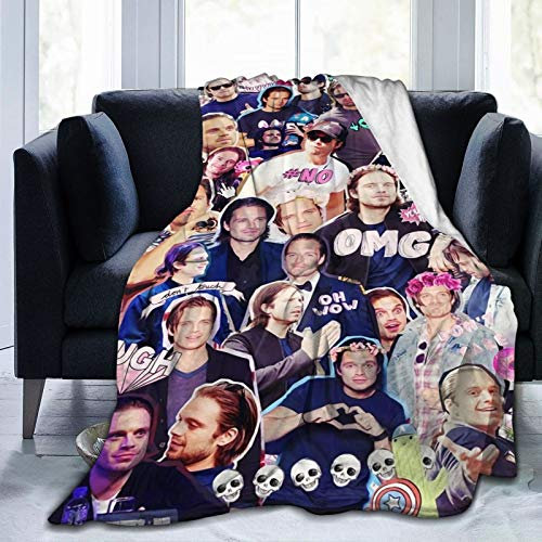 shenguang Sebastian Stan Ultra-Soft Plüsch Leichte Überwurfdecken Micro Fleece Decken für alle Jahreszeiten Picknick 50 'X40'