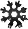 PREMIUM 18-in-1 Professional Schneeflocken Multi-Tool I Edelstahl Multifunktionswerkzeug Schneeflocke als Gadget Schlüsselanhänger für Männer & Handwerker Geschenk Outdoor und Camping (Schwarz)