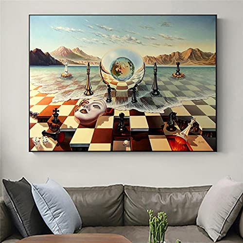 Yayun Art - Peinture sur toile imprimée Surréalisme Abstrait, Peinture, Salle de séjour, 115L x 70l cm, Cadre Intérieur