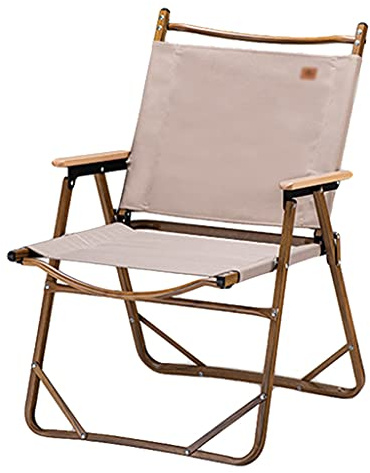 Folding chair Grande Chaise Pliante en Plein Air Portable Camping Chaise en Alliage D'aluminium Chaise De Plage Design Pliable 120kg (Color : Khaki, Size : 52 * 52 * 78cm)