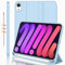 iMieet New iPad Mini 6 Case (8.3-Inch,2021 Model), iPad Mini 6th Generation Case with Pencil Holder [Support iPad 2nd Pencil Charging/Pair], Trifold Stand Smart Case with Soft TPU Back,Sky Blue