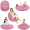 Patchhome - Pouf 2 in 1, cuscino da pavimento, poltrona a sacco da gaming, per adulti e bambini, con imbottitura (Ø 145 cm, rosa antico)