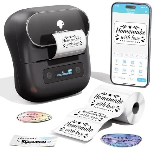 Phomemo Label Maker - M220 Label Printer,Thermal Bluetooth Label Maker Machine,Portable Sticker Label Machine for Home, Office,School, Small Business - Compatible with IOS, Android