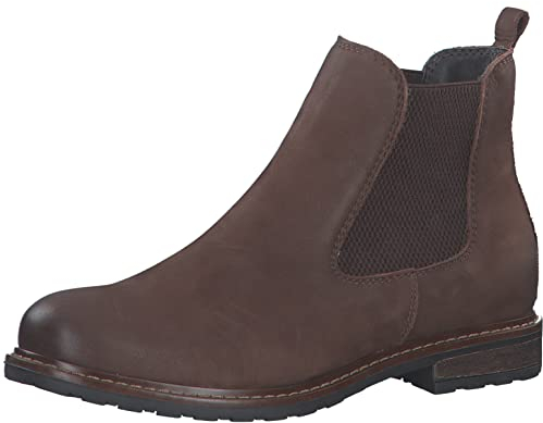 Tamaris Damen Chelsea Boots, Frauen Stiefeletten,halbstiefel,Kurzstiefel,uebergangsschuhe,uebergangsstiefel,flach,Boots,Chocolate NUB.,38 EU