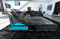 Wohnlandschaft Turino XXL Sofa in Leder - mit LED Beleuchtung, verstellbare Kopfstützen, Recamiere/Lederfarben wählbar/Ausrichtung wählbar (Ottomane Links, Black)