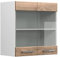 Vicco Küchenglasschrank R-Line, Glashängeschrank, Sonoma/Weiß, 60 cm