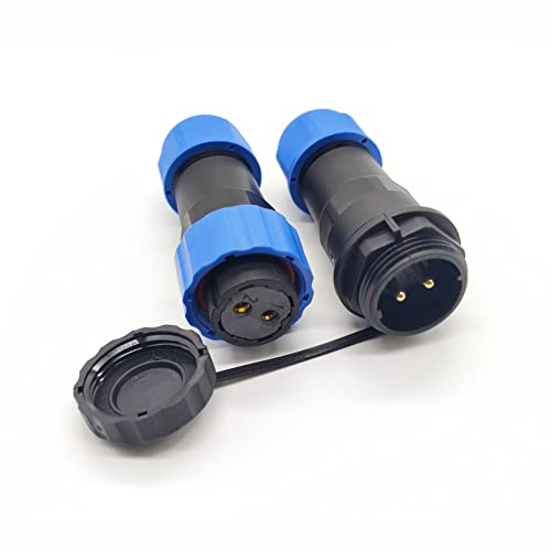 Anschlussstecker Luftfahrtstecker SP21 IP68 2 polig, SP21 Serie 2 Pin weiblicher Stecker und männliche Buchse wasserdichte Inline Stoßverbinder für Bluetti AC200/MAX-Ladestationen