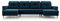 Wohnlandschaft Ecksofa U-Form mit Schlaffunktion Eckcouch mit Bettkasten Sofa Couch Polsterecke U-Sofa - 300x142x90 cm - Carl U (Marineblau)