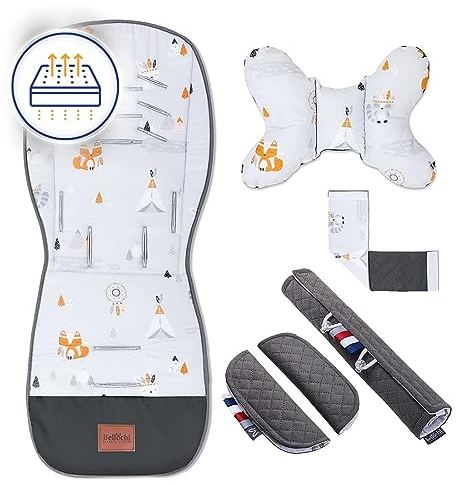 Atmungsaktive Sitzauflage Kinderwagen, Sitzauflage Buggy Sommer - Kinderwagen Zubehör - Universal - Kinderwagen Einlage mit Anti-Schock-Kissen, buggy einlage sommer (Apantaschi)