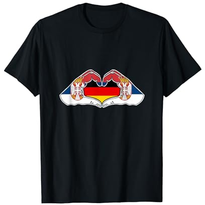Serbien und Deutschland. Herz Hand Freundschaft! T-Shirt
