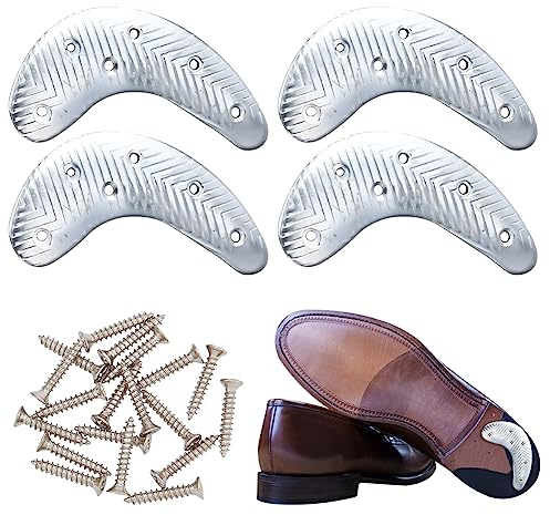 PandaHall 2 Paar Sohlen Reparatur Set Metall Fersenplatten Und Nägel Fersenkappen Tipps Sohle Fersenschutz Reparatur Pads Schuhreparatur Fersenplatten Reparatur Sohlenpolster Ersatz Mit Nägeln