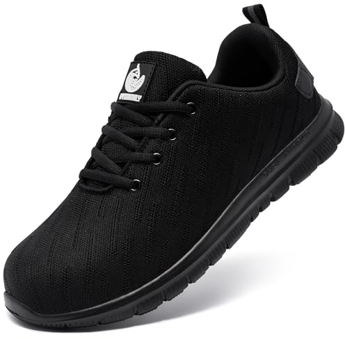 DYKHMILY Sicherheitsschuhe Damen Herren Pannensichere 36-49EU | S1 Arbeitsschuhe Leichte Stahlkappenschuhe Sportlich Leicht Komfort Anti-Smashing Turnschuhe Reflektierende Trekking