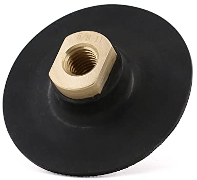 YDROWN 12,7 cm schwarzes Polierpad aus Gummi, 5/8-Zoll-11 Gewinde für Winkelrinde, Diamant-Polierpad-Halter, Klettverschluss (12,7 cm)
