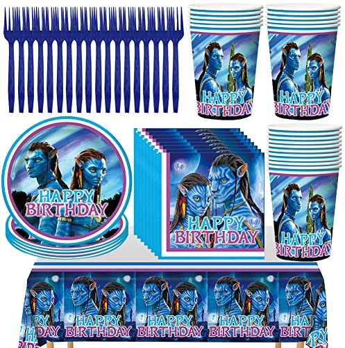 Nesloonp Vajilla de Fiesta, 81pcs Suministros Vajilla Fiesta, Vajilla AnimeFiesta Conjunto Suministros Fiesta de Anime Vajilla de niños, Vajilla de Fiesta, Platos, Taza, Servilletas - 20 Invitados