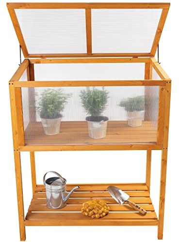 NYVI Hochbeet mit Frühbeetaufsatz BABYGreen - Gartenbeet Perfekt für Jungpflanzen, Gemüse. Kräuter & Blumen - Wetterfest, Einfache Montage - Gemüsebeet Kräuterbeet Pflanzenbeet - Aufzuchtschrank