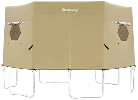 steelway Trampolin-Zelt, 4,6 m, 4,8 m, Trampolin-Abdeckung, passend für 4,6 m/4,8 m gerade Stange, rundes Trampolin mit 6 W-förmigen Beinen, Trampolin-Zeltabdeckung (nur Zelt)