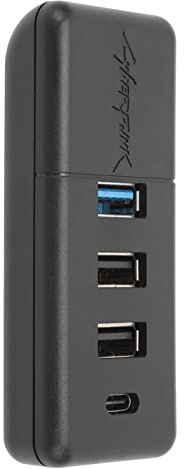 BOLORAMO Car USB Docking Station, Compact Structure Intelligent Distribution Safe 4 in 1 Data Transfer Glove Box USB Hub Type C Port for Model Y