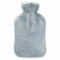 Wärmflasche mit Weichem Bezug 2L Bettflasche Flauschig PVC Heißwasserbeutel ideal zur Schmerzlinderung Sichere und Haltbare Beste Geschenk für Frauen und Erwachsene (Grau)