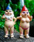 XFLYP Nain de Jardin en Résine - Décoration GNOME pour Pelouse, Intérieure ou Extérieure (Couple Nu)