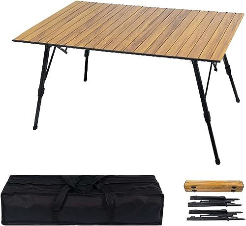 FnnEmg Alu Tisch Klapptisch Campingtisch Balkontisch Gartentisch Klappbar Aus Aluminium,Campingtisch Faltbar Höhenverstellbar Klapptisch Aluminium Für 4 Personen Leicht