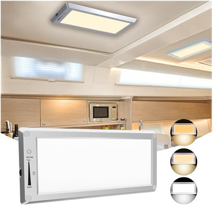 RV Lichter Innenraum, 3 Farbe RV LED Super Helle Leuchte, 12V RV Deckenkuppel Licht mit Ein/Aus dimmbaren Schalter Energiesparende Geschenkpaket für RV/Camper