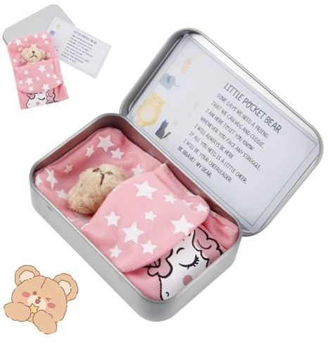 UNINGYI Taschenbär, Kleine Taschenbär-Umarmung, Gefüllter Kleiner Bär Taschenbär Dose, Flauschige Mini-Teddybären für Valentinstag, Weihnachten, Geburtstag, Hochzeit, Abschlussfeier